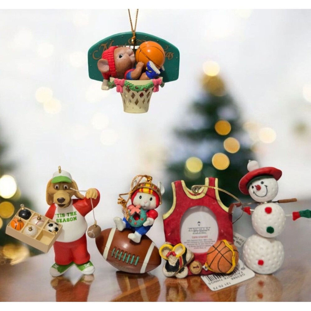 VTG Lustre Fame And Hallmark Early Christmas  Sports Ornaments 90's - 2001